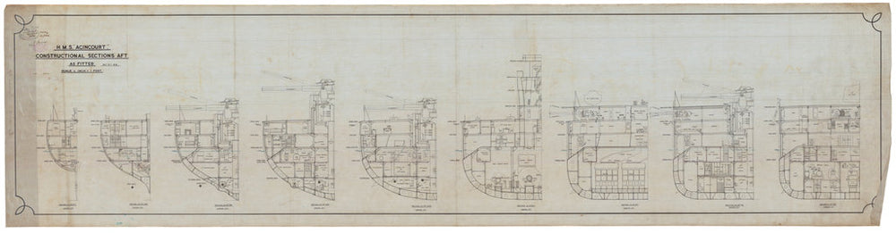 Constructional Section Aft plan for HMS 'Agincourt' (1913)