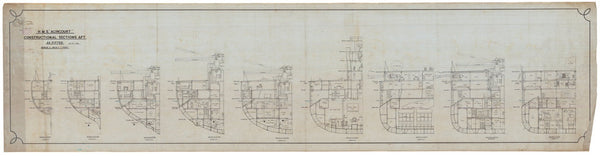 Constructional Section Aft plan for HMS 'Agincourt' (1913)