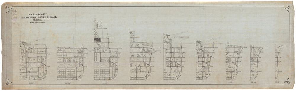 Constructional Section Forward plan for HMS 'Agincourt' (1913)