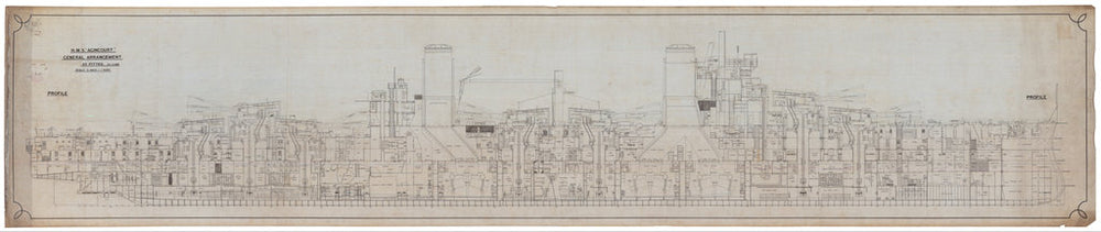 Inboard profile plan for HMS 'Agincourt' (1913)