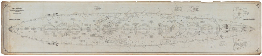 Plan view of Topsides for HMS 'Agincourt' (1913)