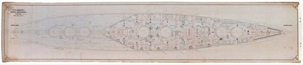 Upper deck plan for HMS 'Agincourt' (1913)