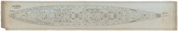 Middle deck plan for HMS 'Agincourt' (1913)