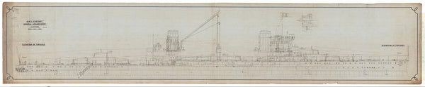 Elevation of Topsides (profile) for HMS 'Agincourt' (1913)