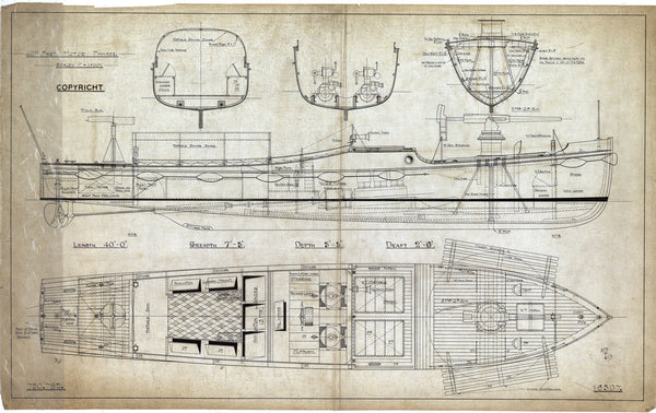 Profile and decks (armed) [both] plan for Mimi/Toutou (1914)