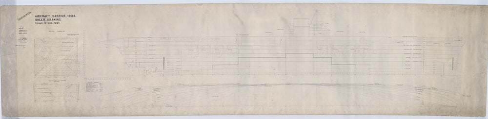 Lines plan of HMS Ark Royal (1937)