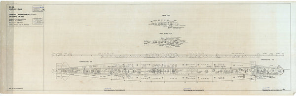 General arrangement external plan (as fitted) for HMS/M Onyx (1968)