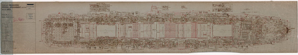 No. 2 [Gallery] deck plan of HMAS Melbourne (completed 1955), as fitted 1956