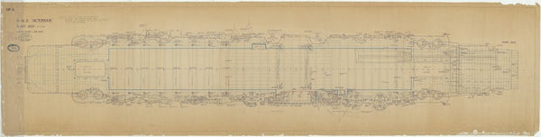 Flight deck plan for HMS 'Victorious' as fitted