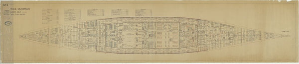 Lower deck plan for HMS 'Victorious' as fitted