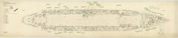 No 4 deck plan for HMS 'Victorious' as fitted