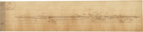 Rig plan, port side of HMS Victorious (1939) as fitted 1963