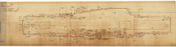 Sketch of rig plan of HMS Victorious (1939) as fitted 1963