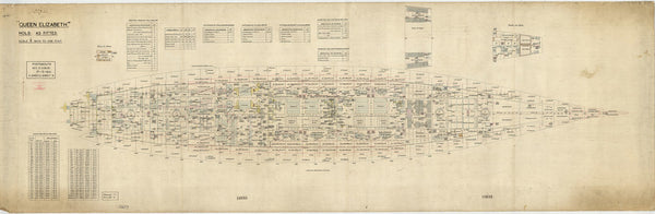 Hold plan for HMS 'Queen Elizabeth' (1913), as fitted