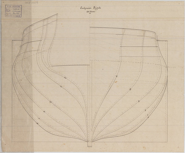 Body plan for 'Endymion' (1797)