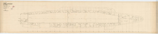 Plans of No. 4 deck (Lower hangar deck) for 'CVA01'