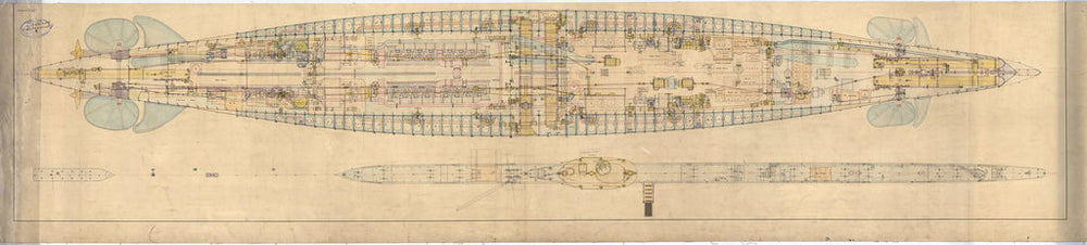 Plan view of E class submarine interior 'E9' group