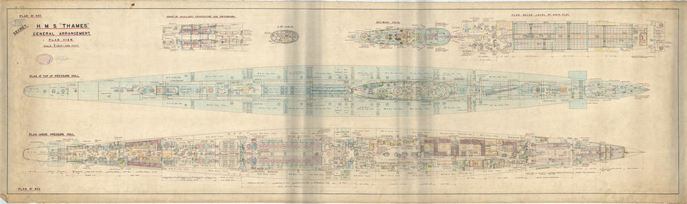General arrangement of ‘River’ class (1932-34) submarines - 'Thames'