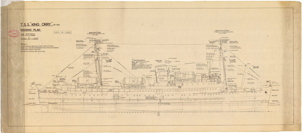 Rigging Profile for ‘King Orry’ (1946)