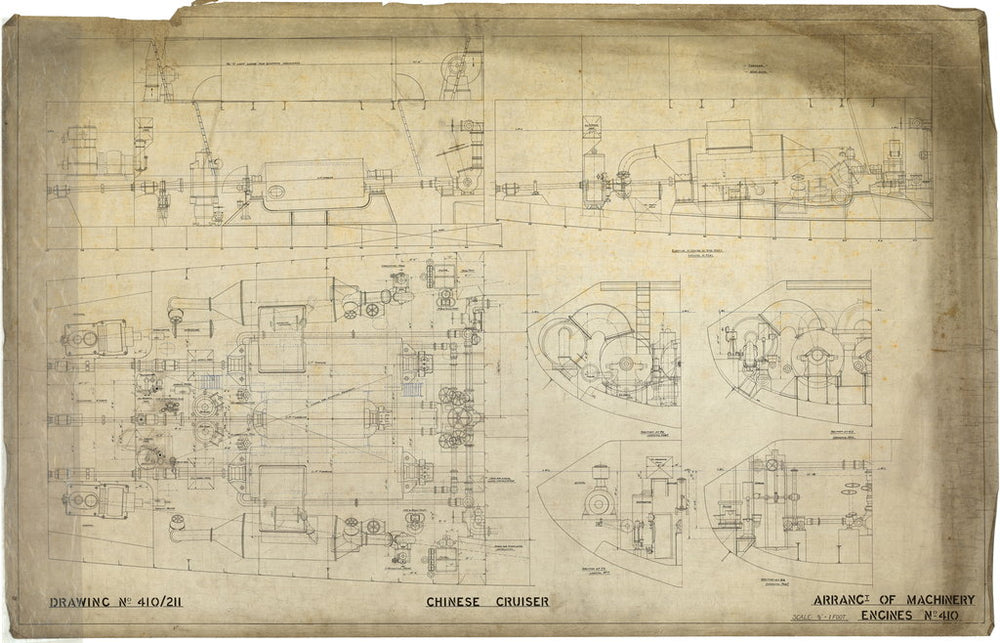 Arrangement of engines plan for ‘Ying Swei’ (1911) Chao Ho class light cruiser