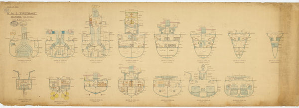 Sections plan (as fitted) for HMS 'Firedrake'