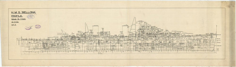 Profile plan for HMS 'Bellona'