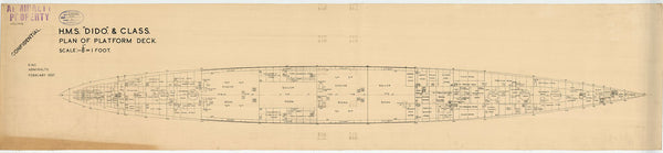 Platform deck plan for HMS 'Dido' (1939)