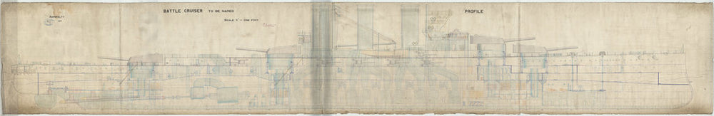 Profile plan for HMS 'Tiger' (1913)