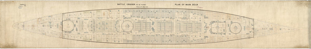 Main deck plan for HMS 'Tiger' (1913)