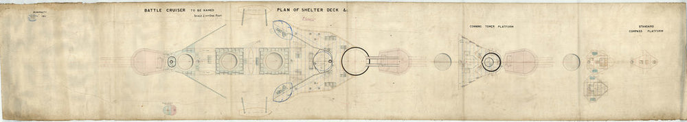 Shelter deck plan for HMS 'Tiger' (1913)