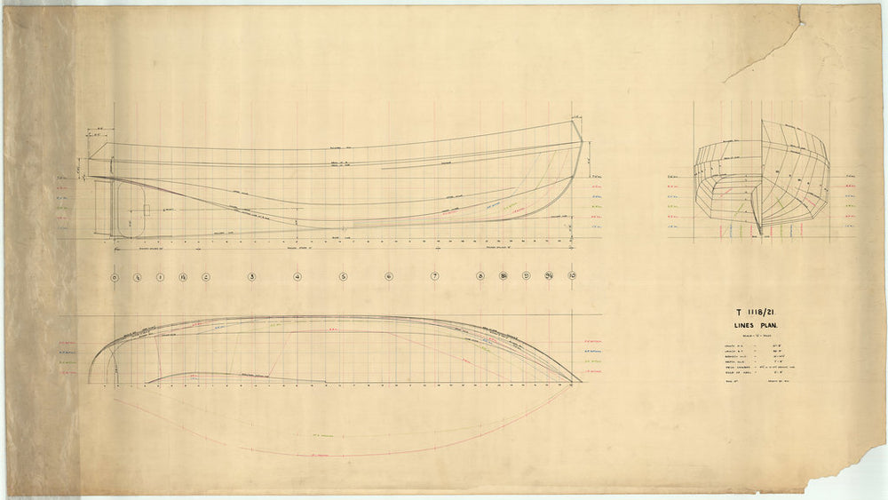 Lines Plan for T.1118 - T.1121 - HM Tugs 'Betty', 'Bridget', 'Brenda', 'Barbara'
