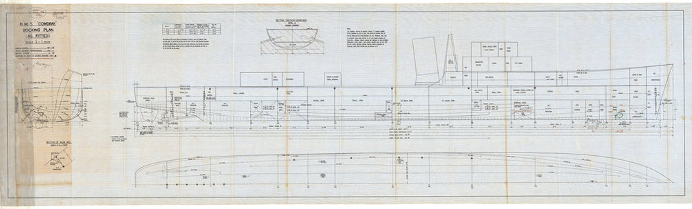 Docking Plan for HMS 'Cowdray' (1942 with 1944 mods)