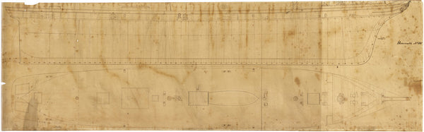 General Arrangements, profile & deck plan for ‘Roseneath’ (1857) (Yard No. 56)