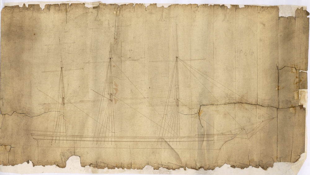Rigging profile plan (masts incomplete) for ‘Roseneath’ (1857) (Yard No. 56)