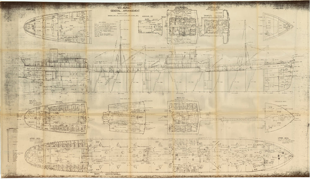 General Arrangement plan for MV 'Auris' (1948)