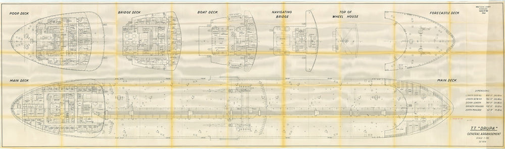 General Arrangement plan for TT 'Drupa' (1966)