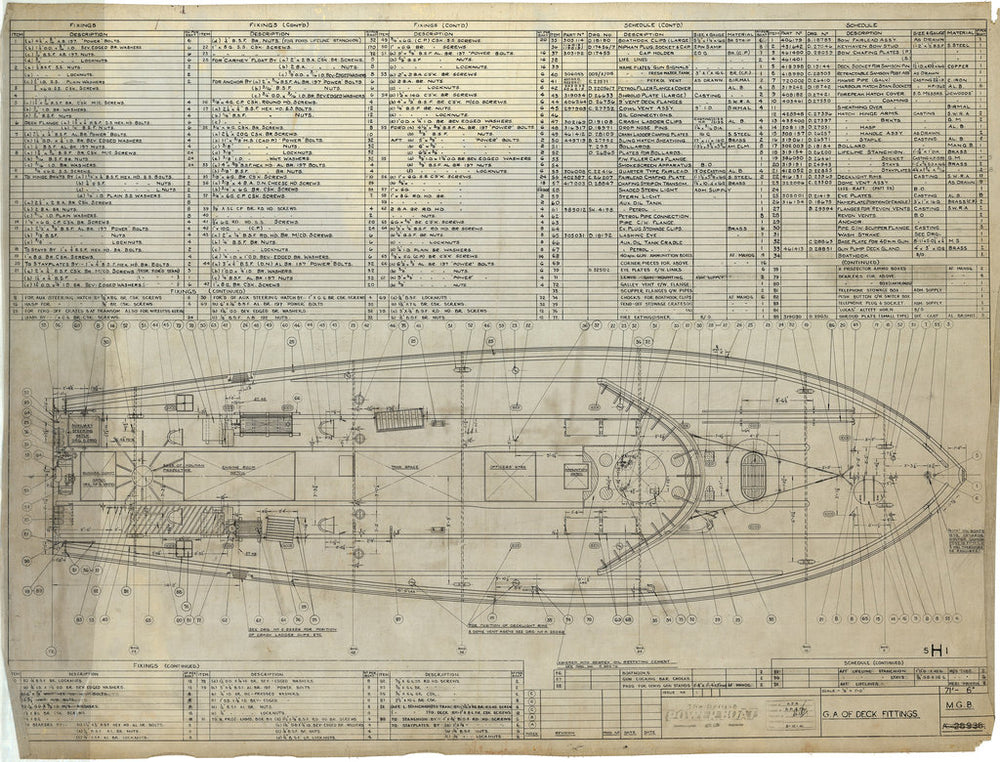 71ft 6” MGB 74-81 and 107-117: 5H1 Deck fittings