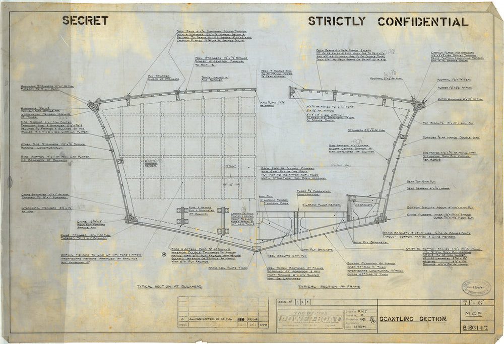 71ft 6” MGB 74-81 and 107-117: B26147 Scantling section