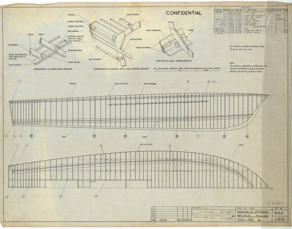 71ft 6” MGB 74-81 and 107-117: 4H992 Position of stiffening brackets