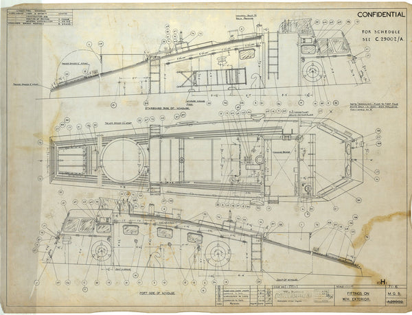 71ft 6” MGB 74-81 and 107-117: 10H1 Fittings on wheelhouse exterior