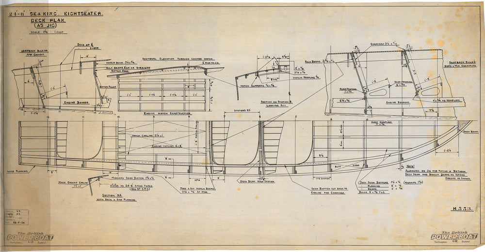 Constructional deck plan (8-seater version) for 'Sea King'