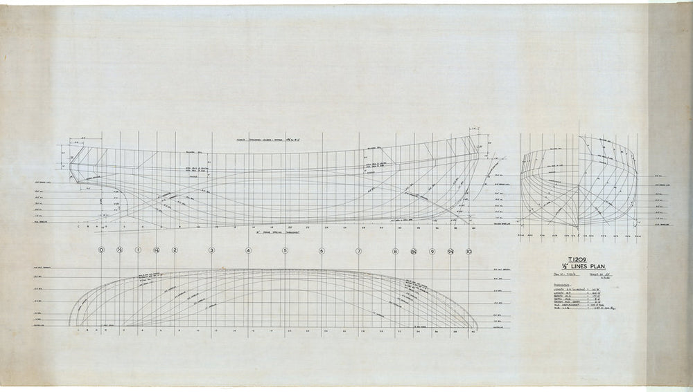 Lines plan for T1209 Tug ‘Bostonian’