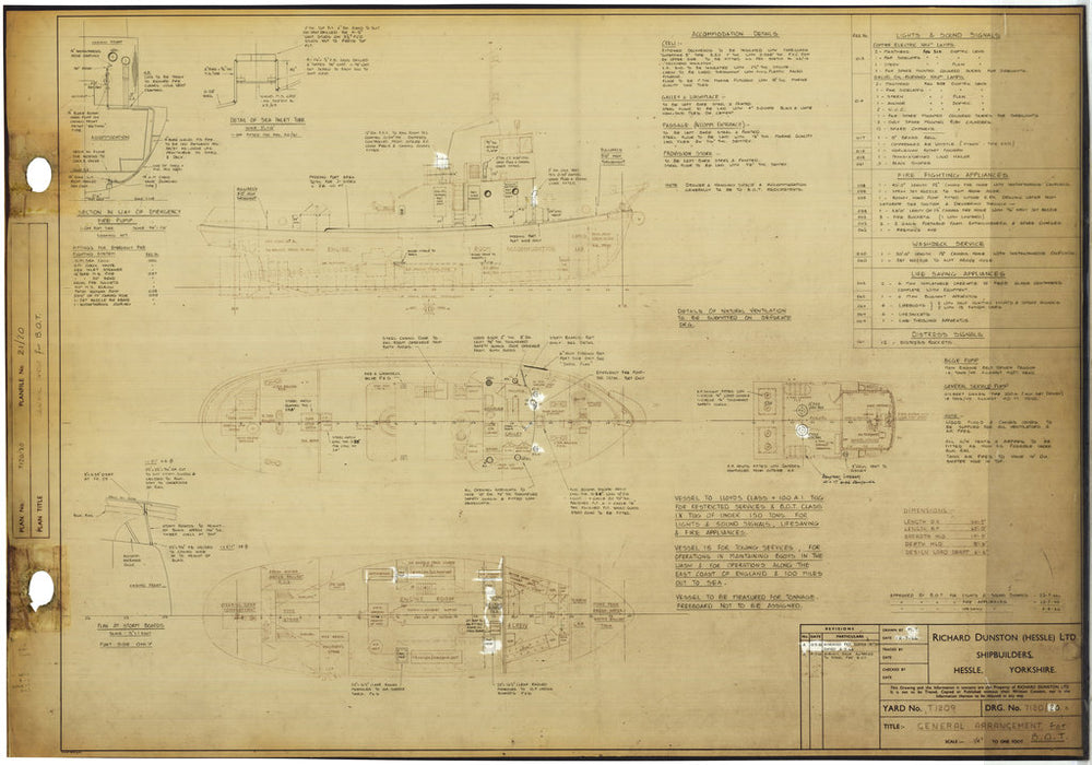 General arrangement for B.O.T for T1209 Tug ‘Bostonian’