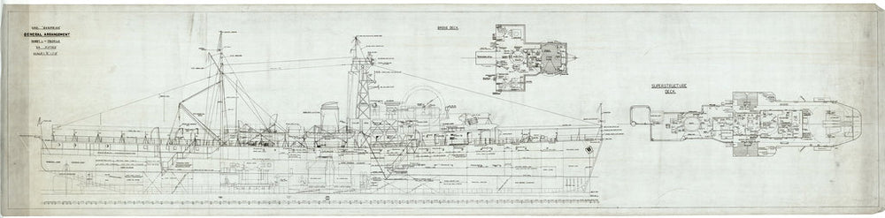 Profile & Bridges as fitted, for HMS ‘Surprise’ (1945)