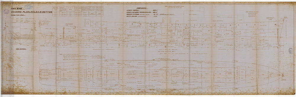 HMS ‘Exe’ (1942) Docking Plan, as fitted