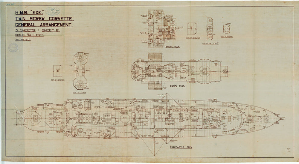 Bridges & Forecastle Deck, as fitted for HMS ‘Exe’ (1942)