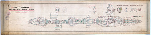 Fo’c’sle & bridges, as fitted for HMS 'Cassandra'