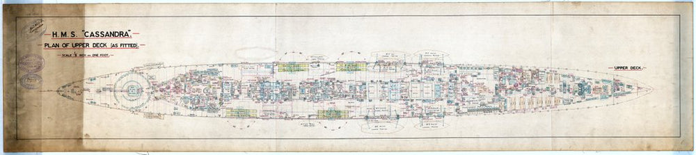 Upper deck, as fitted for HMS 'Cassandra'