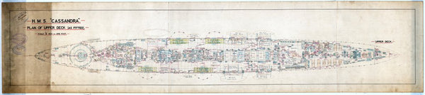 Upper deck, as fitted for HMS 'Cassandra'