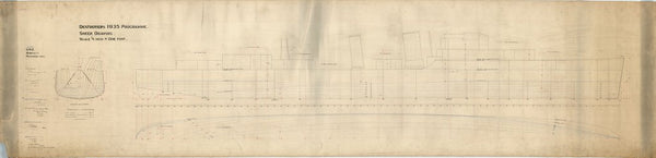 Sheer drawing (including body plan) for Destroyers 1935 Programme